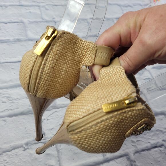 Le Silla Crystal Embellished Cross Strap Woven Heels size 39 - Picture 9 of 16